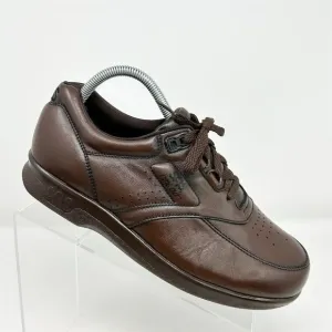 SAS Men's Time Out Brown Leather Lace-Up Walking Shoes Comfort Casual Size 7.5 W