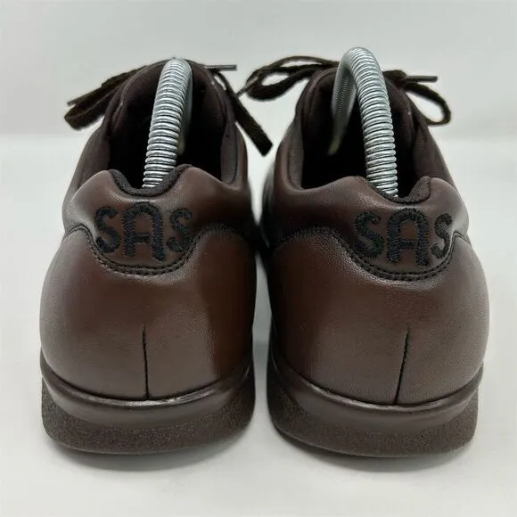 SAS Men's Time Out Brown Leather Lace-Up Walking Shoes Comfort Casual Size 7.5 W