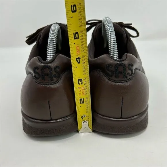 SAS Men's Time Out Brown Leather Lace-Up Walking Shoes Comfort Casual Size 7.5 W
