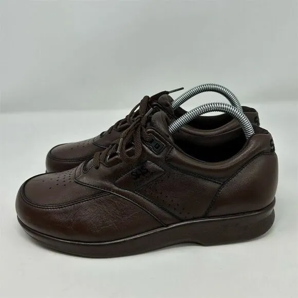 SAS Men's Time Out Brown Leather Lace-Up Walking Shoes Comfort Casual Size 7.5 W