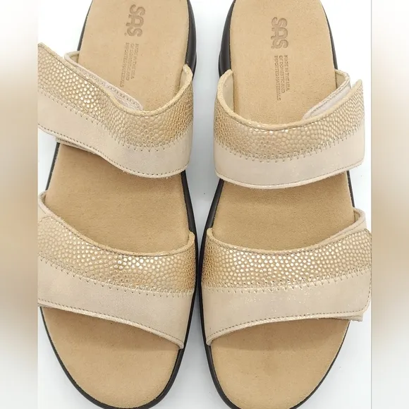 SAS Women's Shoes Nudu Slide Sandal Golden 9 Narrow Comfort Brand New
