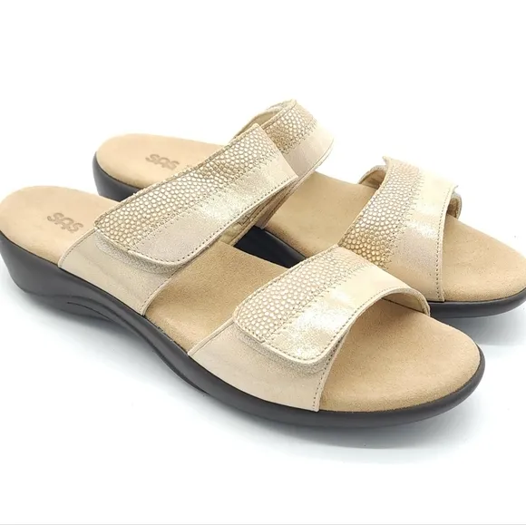 SAS Women's Shoes Nudu Slide Sandal Golden 9 Narrow Comfort Brand New