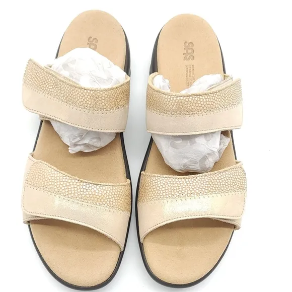 SAS Women's Shoes Nudu Slide Sandal Golden 9 Narrow Comfort Brand New