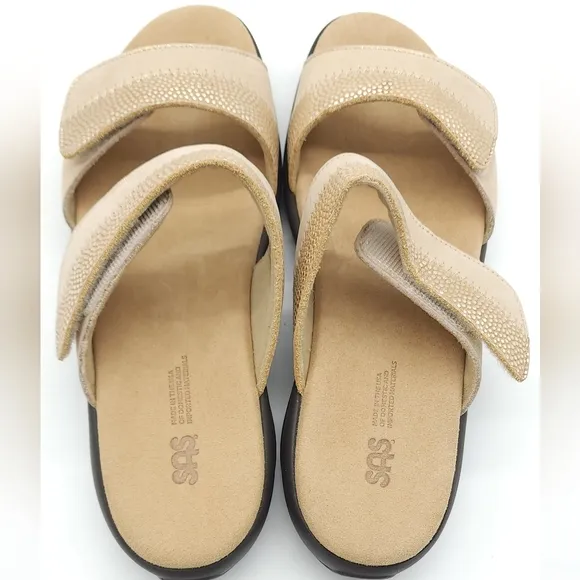 SAS Women's Shoes Nudu Slide Sandal Golden 9 Narrow Comfort Brand New