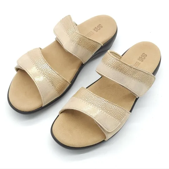 SAS Women's Shoes Nudu Slide Sandal Golden 9 Narrow Comfort Brand New
