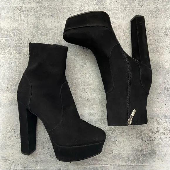 Schutz July Nubuck Suede Leather Platform Boots 8.5