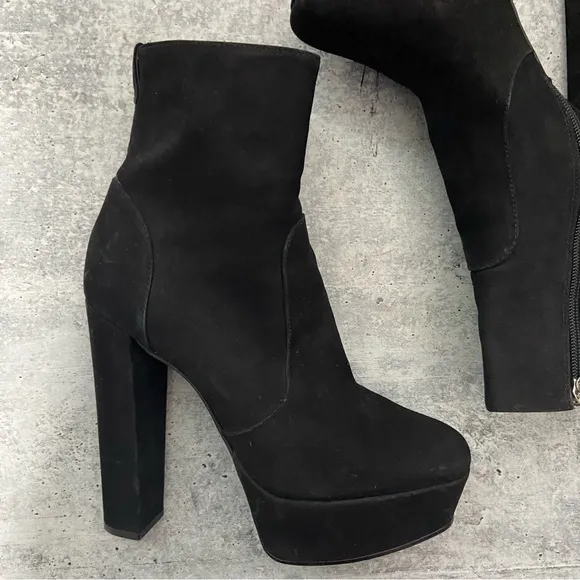 Schutz July Nubuck Suede Leather Platform Boots 8.5