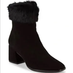SCHUTZ Ketlyn Fur Trim Suede Boots Sz 10