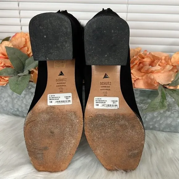SCHUTZ Ketlyn Fur Trim Suede Boots Sz 10