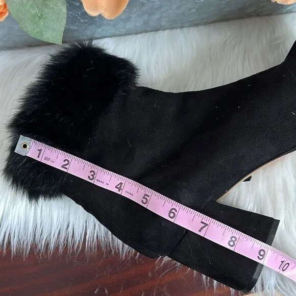 SCHUTZ Ketlyn Fur Trim Suede Boots Sz 10