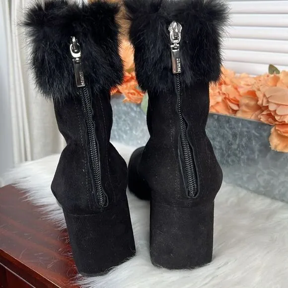 SCHUTZ Ketlyn Fur Trim Suede Boots Sz 10