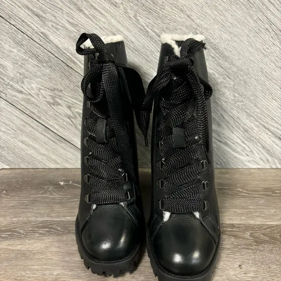 SCHUTZ | Zara Winter Ankle Heeled Boots Fur Lined Size 8.5