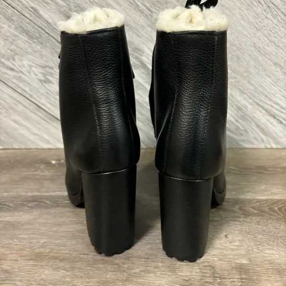 SCHUTZ | Zara Winter Ankle Heeled Boots Fur Lined Size 8.5