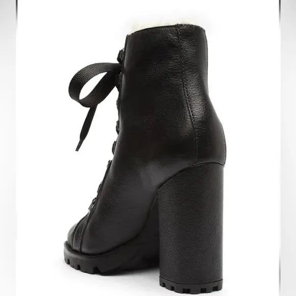 SCHUTZ | Zara Winter Ankle Heeled Boots Fur Lined Size 8.5
