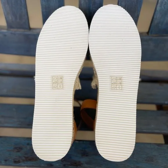 See By Chloé Glyn Womens Espadrille Sandal 10  Beige Canvas Leather Sandals 40EU