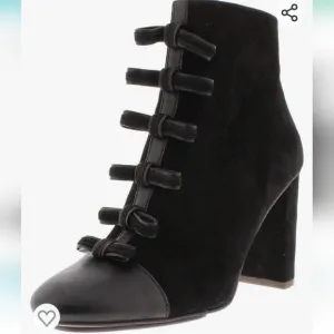 SEE BY CHLOE GISEL LEATHER BOW DETAIL HIGH HEEL ANKLE ROUND TOE BOOTS WO…