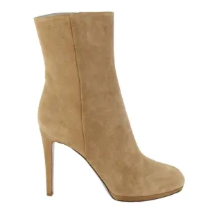 SERGIO ROSSI ANKLE BOOTS BEIGE SUEDE LEATHER BOOTIES sz 38.5 8.5