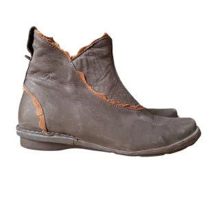 Sergio Tomani Leather Zip Moss Brown Ankle Boots - Size 38