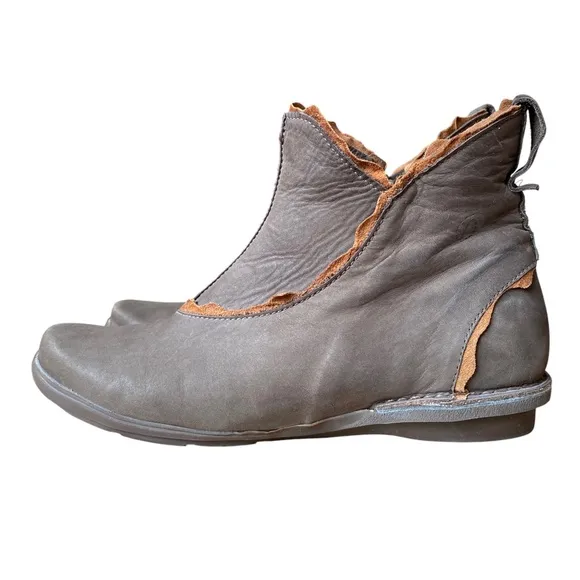 Sergio Tomani Leather Zip Moss Brown Ankle Boots - Size 38
