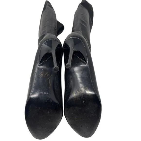 Seven for all mankind Tall black leather boots US 7.5M BoxO Stiletto
