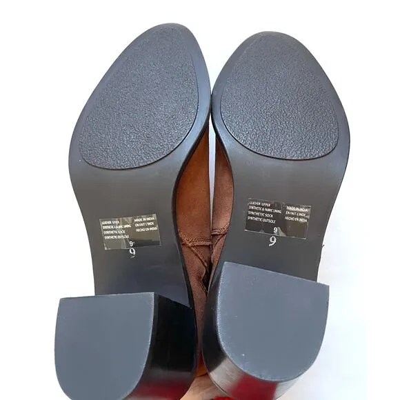 Seychelles Leather Suede Heeled Ankle Boots Brown Size 9 NEW
