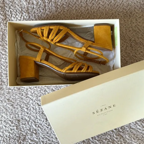 Sezane Gloria Sandals Yellow Marigold