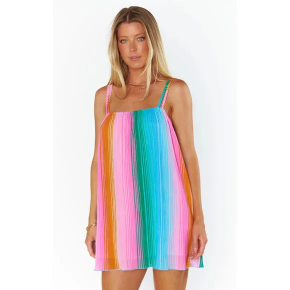 Show Me Your MuMu Sicily Mini Dress Ombre Pleated Knit Size Small