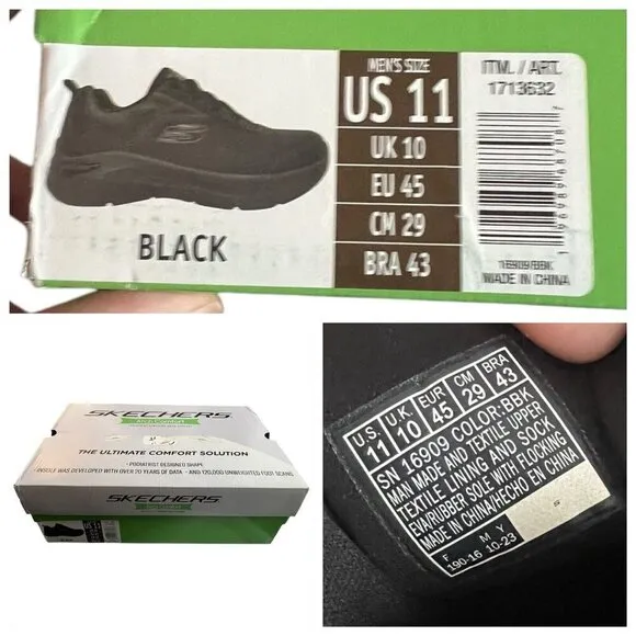 Skechers Arch Comfort Memory Foam Breathable Running Lightweight Walking Size 11