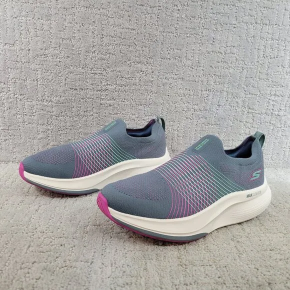 Skechers Go Walk Max Walker-Sally US 8 Gray Purple Casual Shoes 125052-CCPR