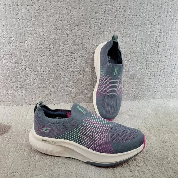 Skechers Go Walk Max Walker-Sally US 8 Gray Purple Casual Shoes 125052-CCPR