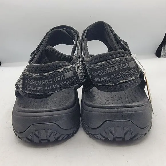 Skechers Relaxed Fit Mens Size 10 Solid Black Lomell Rip Tide Sandals 204351