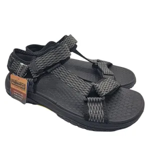 Skechers Relaxed Fit Mens Size 10 Solid Black Lomell Rip Tide Sandals 204351