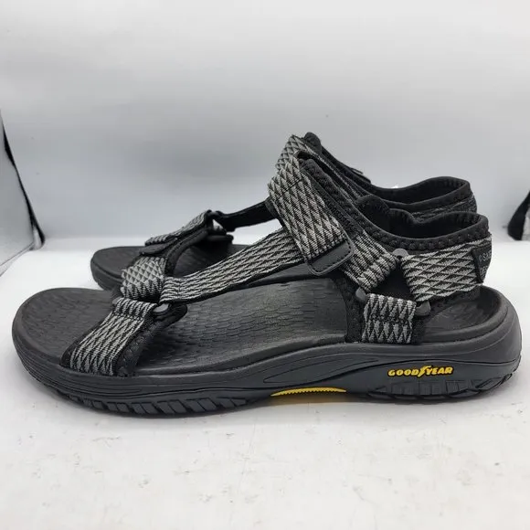 Skechers Relaxed Fit Mens Size 10 Solid Black Lomell Rip Tide Sandals 204351