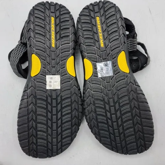 Skechers Relaxed Fit Mens Size 10 Solid Black Lomell Rip Tide Sandals 204351