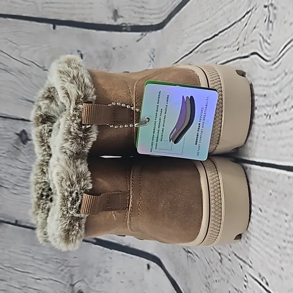 Skechers Street Los Angeles Women's Brown Faux Fur Vegan Ankle Boots Size 6