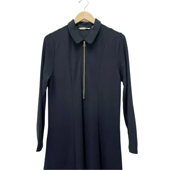 Soft Surroundings Black Maxi Dress Size PL Petite Large Ponte Knit Zip Front