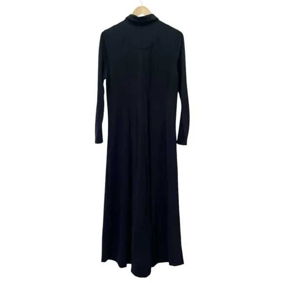 Soft Surroundings Black Maxi Dress Size PL Petite Large Ponte Knit Zip Front
