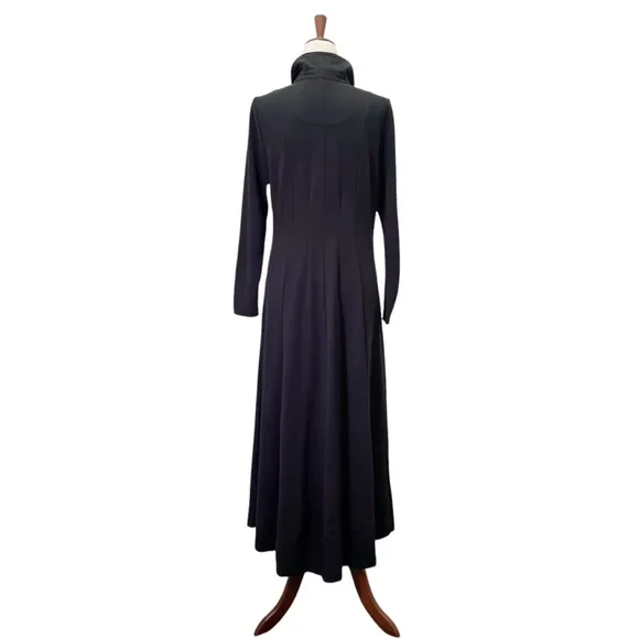 Soft Surroundings Black Maxi Dress Size PL Petite Large Ponte Knit Zip Front