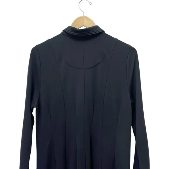 Soft Surroundings Black Maxi Dress Size PL Petite Large Ponte Knit Zip Front
