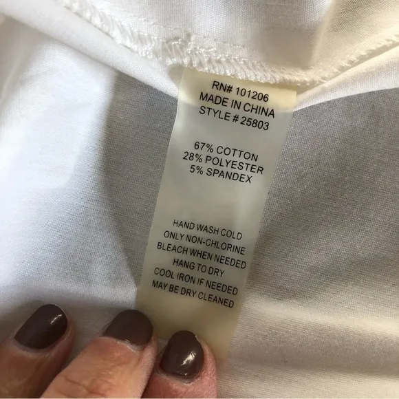 Soft Surroundings crisp white cotton tunic mini dress long top standup collar XS