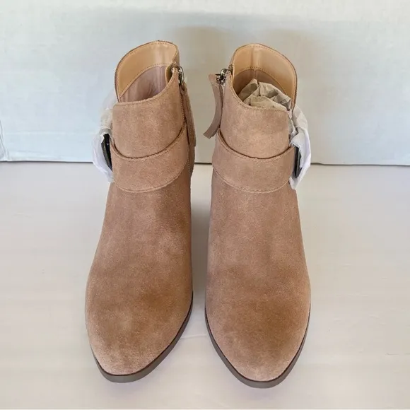 Sole Society Buckle Suede Leather Booties