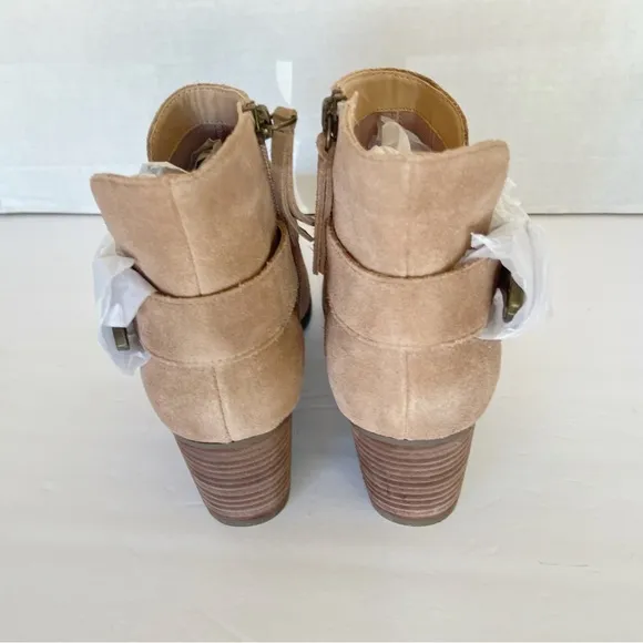 Sole Society Buckle Suede Leather Booties