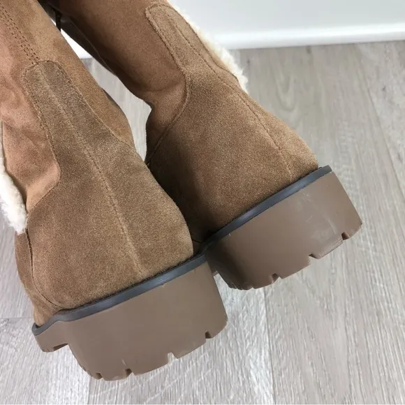 Sole Society Juno Suede with Faux Shearling Over the Knee Boots Size 8