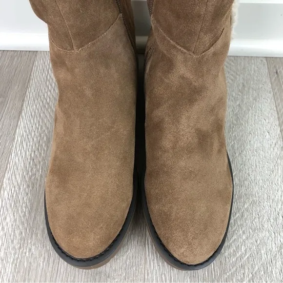 Sole Society Juno Suede with Faux Shearling Over the Knee Boots Size 8