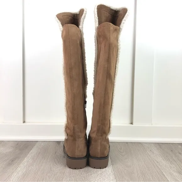 Sole Society Juno Suede with Faux Shearling Over the Knee Boots Size 8
