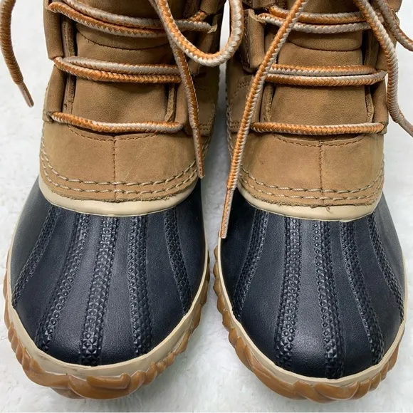 Sorel 2133 Women’s Brown Leather Duck Boots Size 6.5