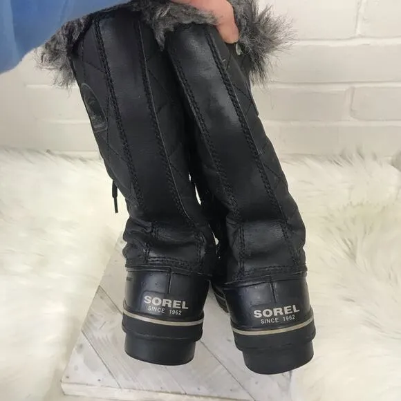 {Sorel} Black Winter Faux Fur Boots
