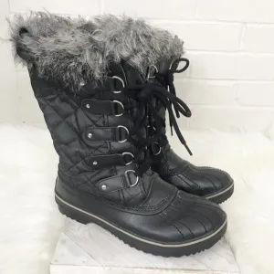{Sorel} Black Winter Faux Fur Boots