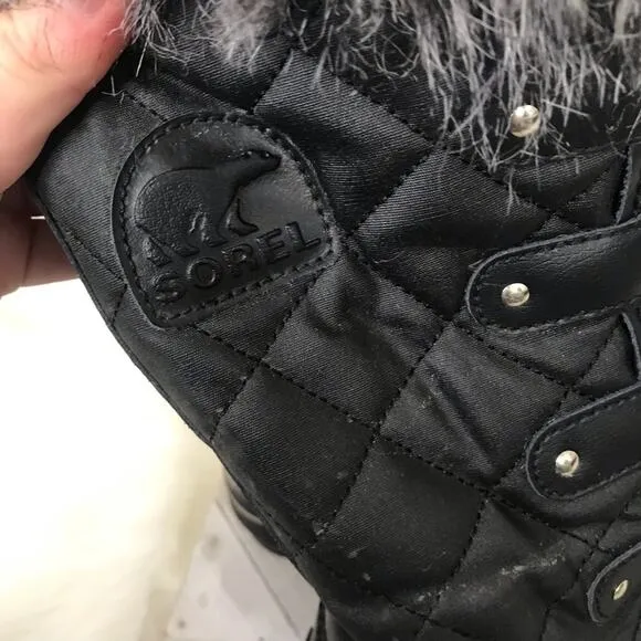 {Sorel} Black Winter Faux Fur Boots