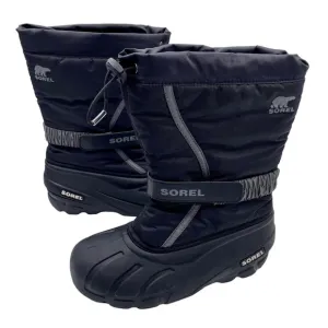 Sorel Black Youth Flurry Insulated Winter Snow Boots in Size 4